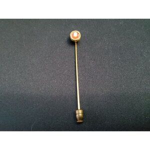 Vintage Goldtone Cameo Stick pin, excellent preowned condition 2.5" long